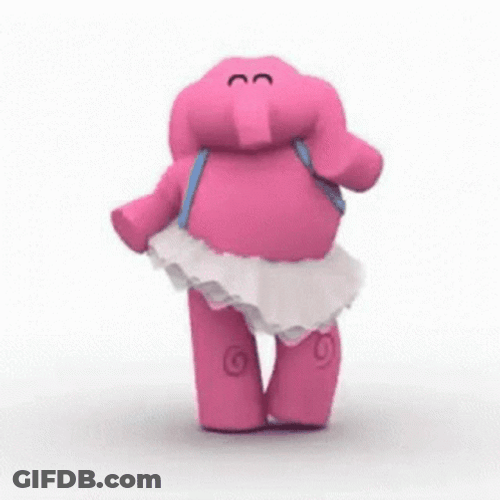 Elly Pink Elephant Dancing Pocoyo GIF