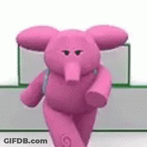 Elly Pink Elephant Model Walk GIF