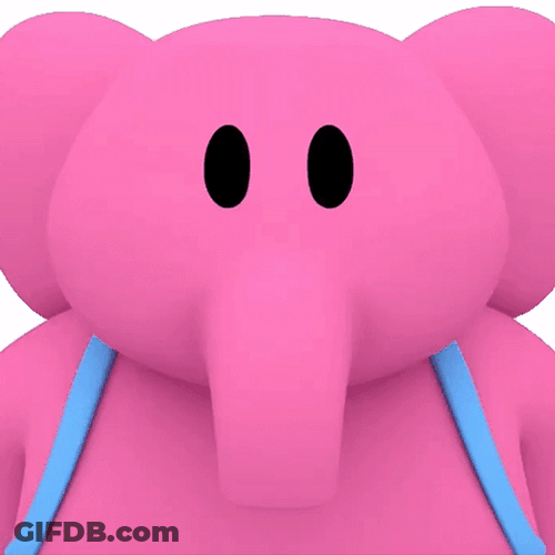 Elly Pink Elephant Pocoyo Blinking GIF