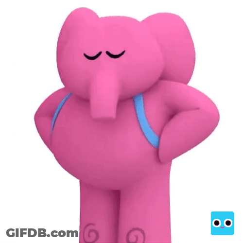 Elly The Pink Elephant Shaking Head GIF
