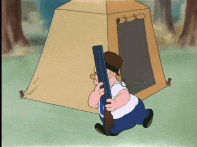 Elmer Fudd Faces Bear GIF