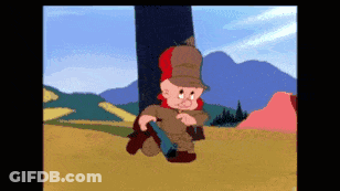 Elmer Fudd Holding Rifle GIF