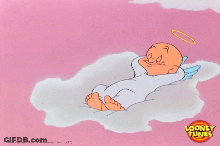 Elmer Fudd Sleeping In Heaven Cloud GIF