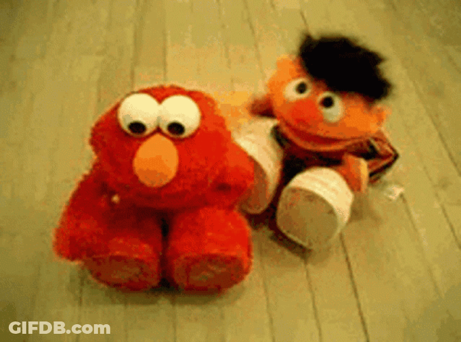Elmo And Ernie Fall Out GIF