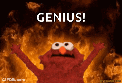 Elmo Before Fire Saying Genius GIF