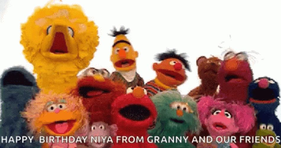 Elmo Dancing And Friends Saying Happy Birthday GIF