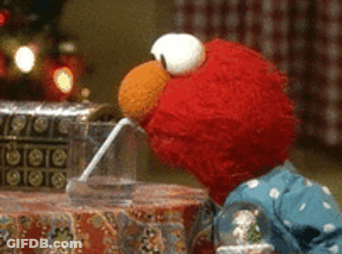 Elmo Dancing Drinking Water GIF