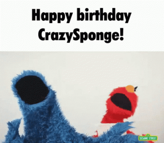 Elmo Dancing Shout Happy Birthday Crazy Sponge GIF