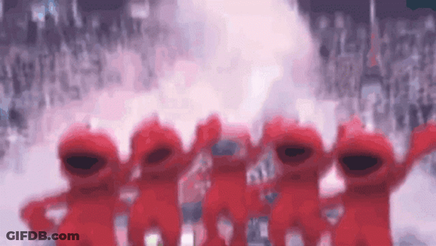 Elmo Dancing With Companions GIF