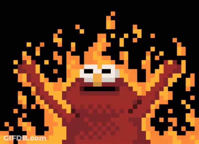 Elmo Fire 8 Bit Pixel Art GIF