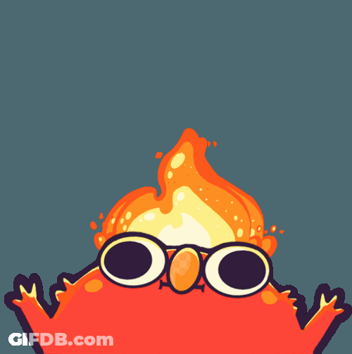 Elmo Fire Burn Kawaii Cartoon GIF