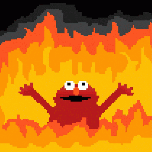 Elmo Fire Burning Pixel Art GIF