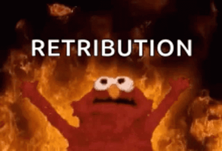 Elmo Fire Burning Retribution GIF