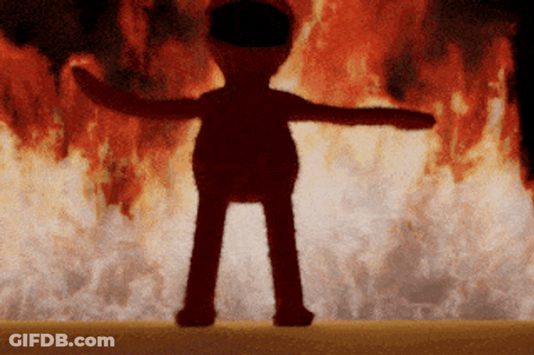 Elmo Fire Hell Silhouette GIF