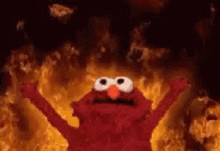 Elmo Fire Meme Alone Elmo GIF