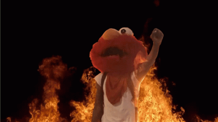 Elmo Fire Meme Riot Protester GIF