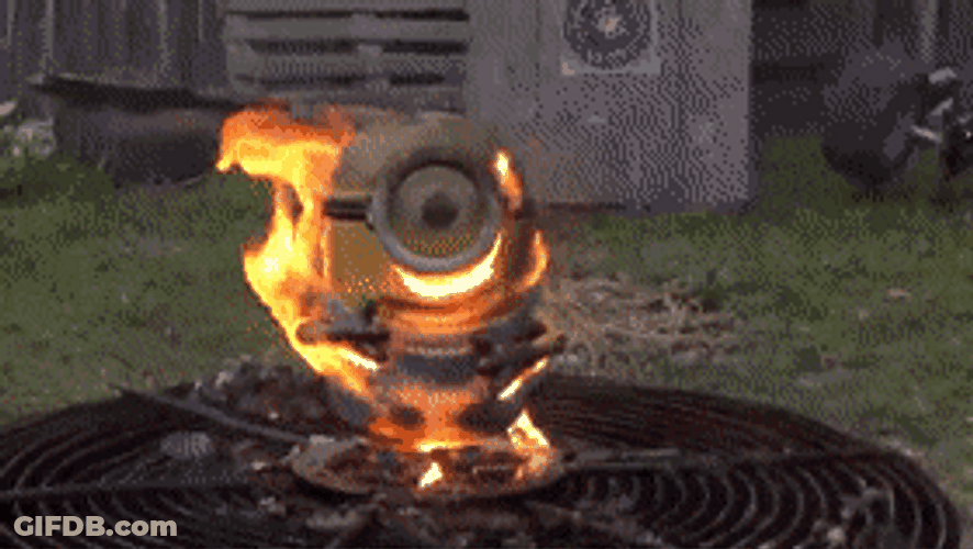 Elmo Fire Minion Stuart Spoof GIF