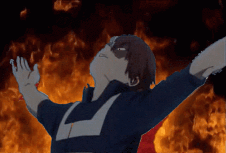 Elmo Fire Overpowered Villain GIF