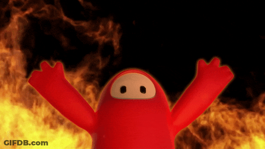 Elmo Fire Reaction Fall Guys GIF