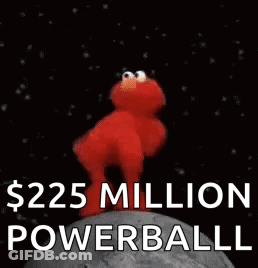Elmo From Sesame Street Is Dancing On Top Of A Moon While Holding A Planet . GIF