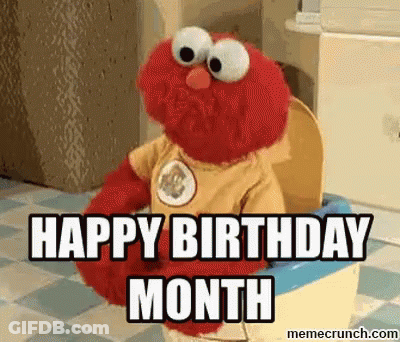 Elmo From Sesame Street Is Sitting On A Potty And Wishing Someone A Happy Birthday Month . GIF