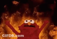 Elmo From Sesame Street On Fire GIF
