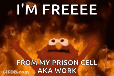 Elmo From Sesame Street Saying Im Free From Prison GIF