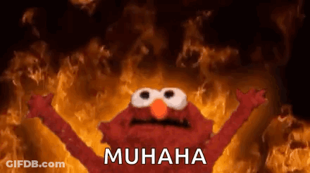 Elmo From Sesame Street Saying Muhaha GIF