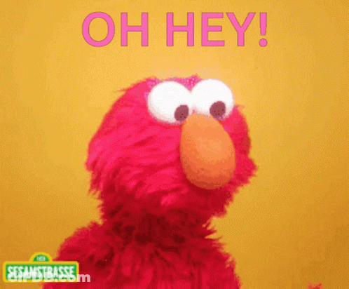 Elmo From Sesame Street Says Oh Hey In Pink GIF