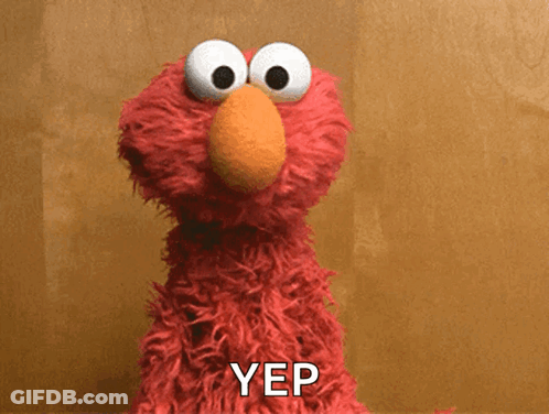 Elmo From Sesame Street Says Yep In A Cartoon GIF