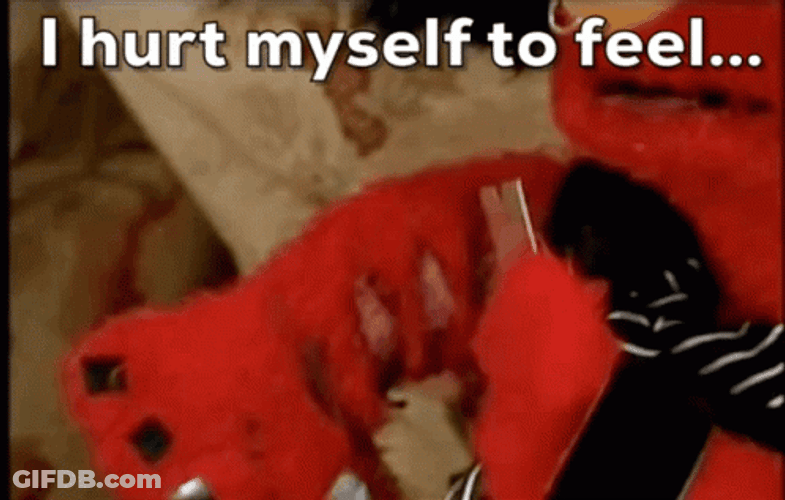 Elmo I Hurt Myself Today To Feel GIF