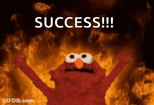 Elmo In Fire With Success GIF