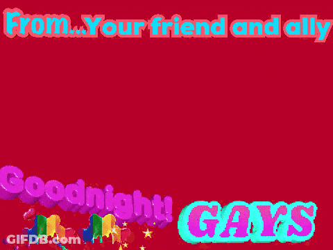 Elmo Is On A Red Background With The Words From Your Friend And Ally Goodnight Gays GIF