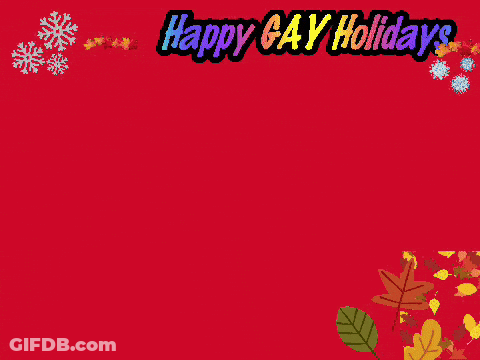 Elmo Is On A Red Background With The Words Happy Gay Holidays GIF