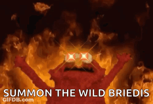 Elmo Surrounded By Flames Summon The Wild Breidis GIF