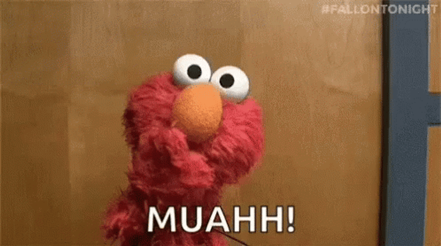Elmo Meme Flying Kiss GIF