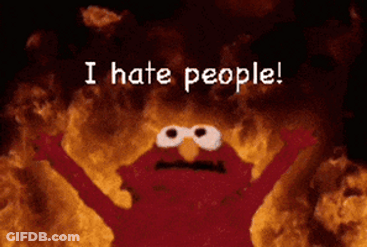 Elmo Meme I Hate People GIF
