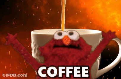 Elmo Pouring Coffee Into Cup GIF