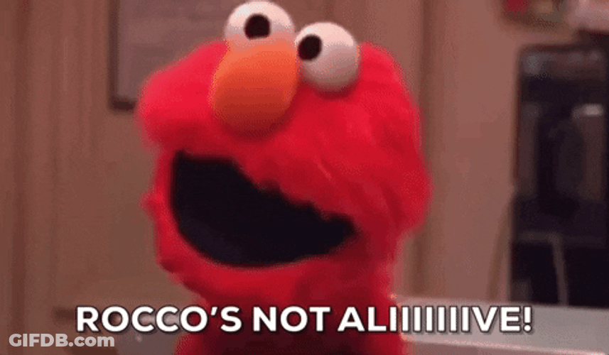 Elmo Saying Rocco's Not Alive GIF