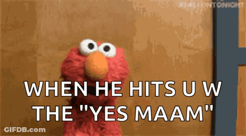 Elmo Saying Yes Maam GIF