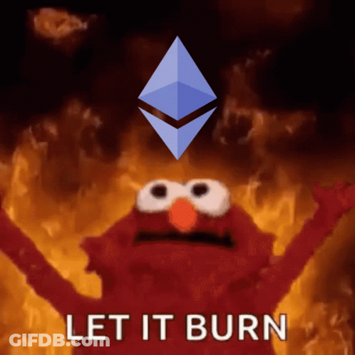 Elmo Says Let It Burn In Front Of A Pyramid GIF