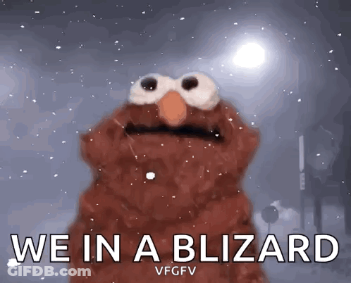 Elmo Says We In A Blizzard In The Snow GIF