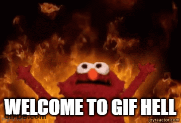 Elmo Says Welcome To GIF Hell In Front Of A Fire GIF