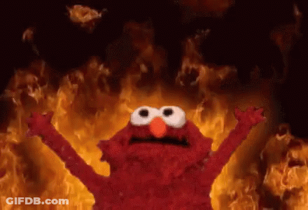 Elmo Sesame Street Wall Of Fire GIF