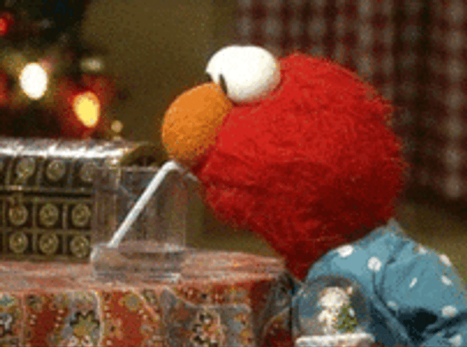 Elmo Sipping Water GIF