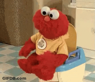 Elmo Sitting On A Potty GIF