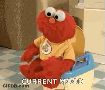 Elmo Sitting On Potty Current Mood GIF