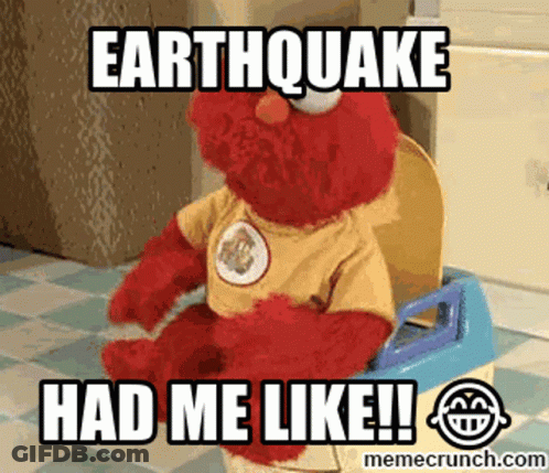 Elmo Sitting On Potty Earthquake Had Me Like GIF