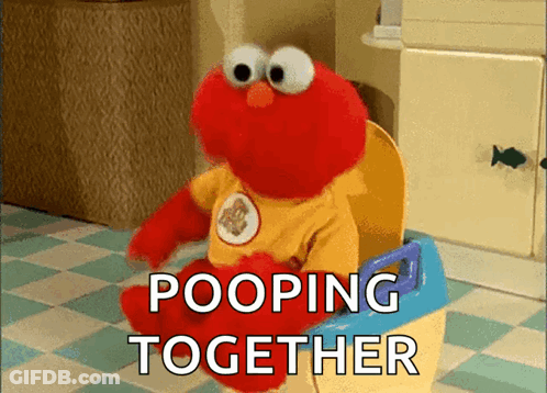 Elmo Sitting On Potty Pooping GIF