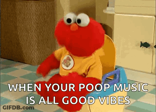 Elmo Sitting On Potty With Good Vibes Poop Music GIF
